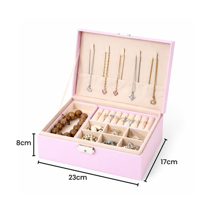 Boîte à bijoux avec compartiments et porte-colliers